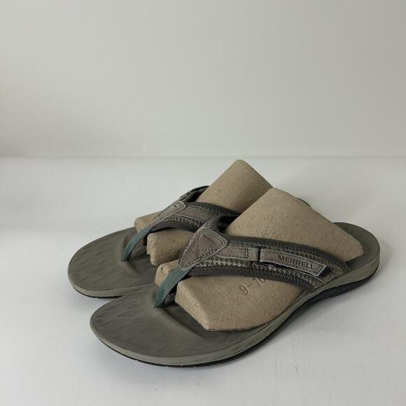 Merrell Siren 2 Womens 10 Taupe Suede Nylon Flip Flops Thong Sandals - Picture 1 of 8